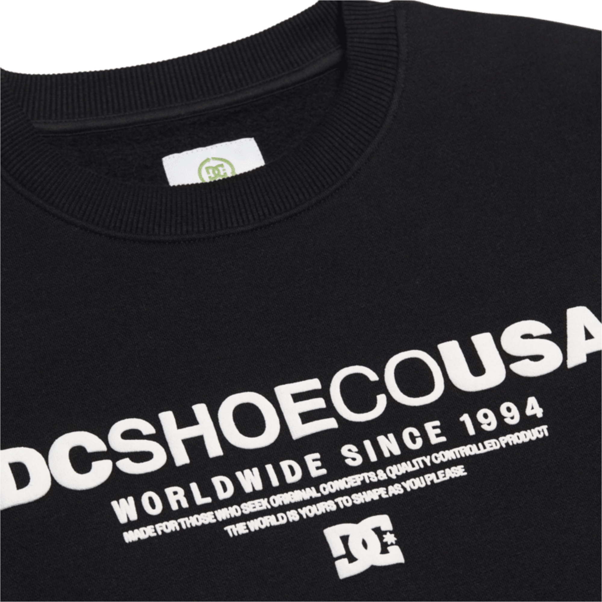 2026 DC Shoes Mens DC Heritage Font Sweatshirt EDYSF03288-KVJ0 - Black